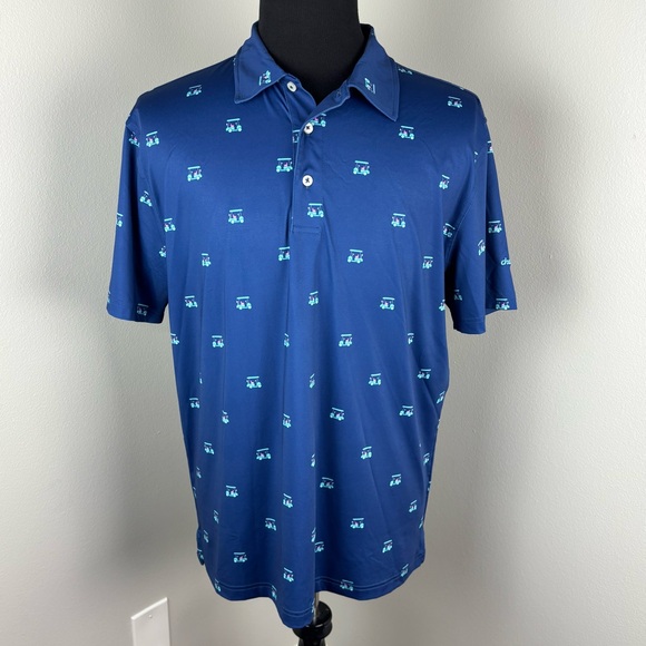 chubbies Other - Chubbies Polo Shirt Men's Large L Golf Cart Logo All Over Print Performance Blue